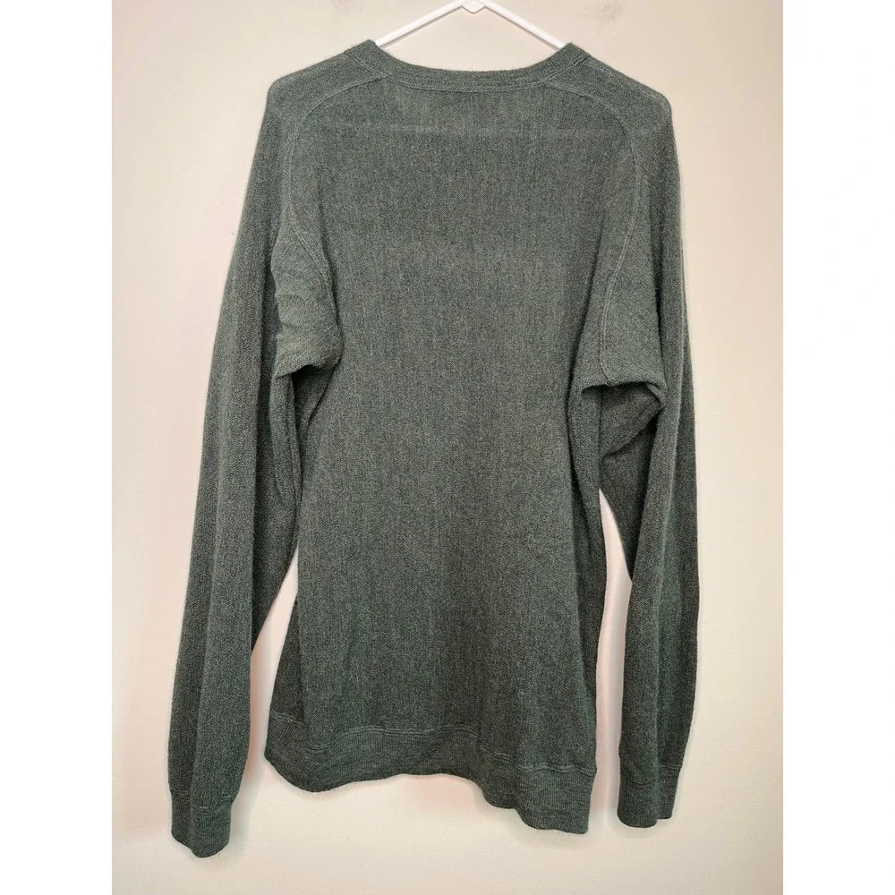 Peru Unlimited Moss Green Baby Alpaca Wool Gorpcore Granola Minimalist Sweater L